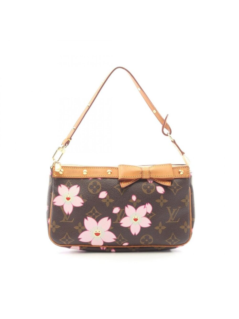 Louis Vuitton Handbag Pochette Accessoires Monogram Cherry Blossom Leather